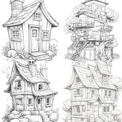 Mixed Tiny House Coloring Book - CraftNest - Digital Crafting and Art