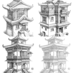 Tibetan Tiny House Coloring Book - CraftNest - Digital Crafting and Art