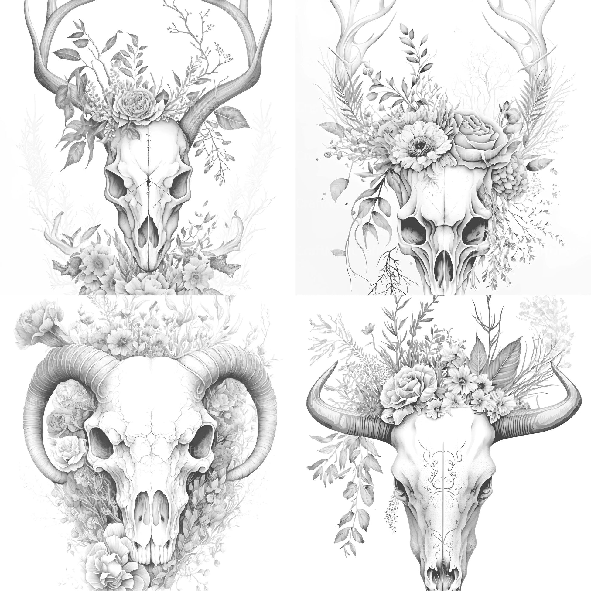 Floral Skull Coloring Book - CraftNest - Digital Crafting and Art