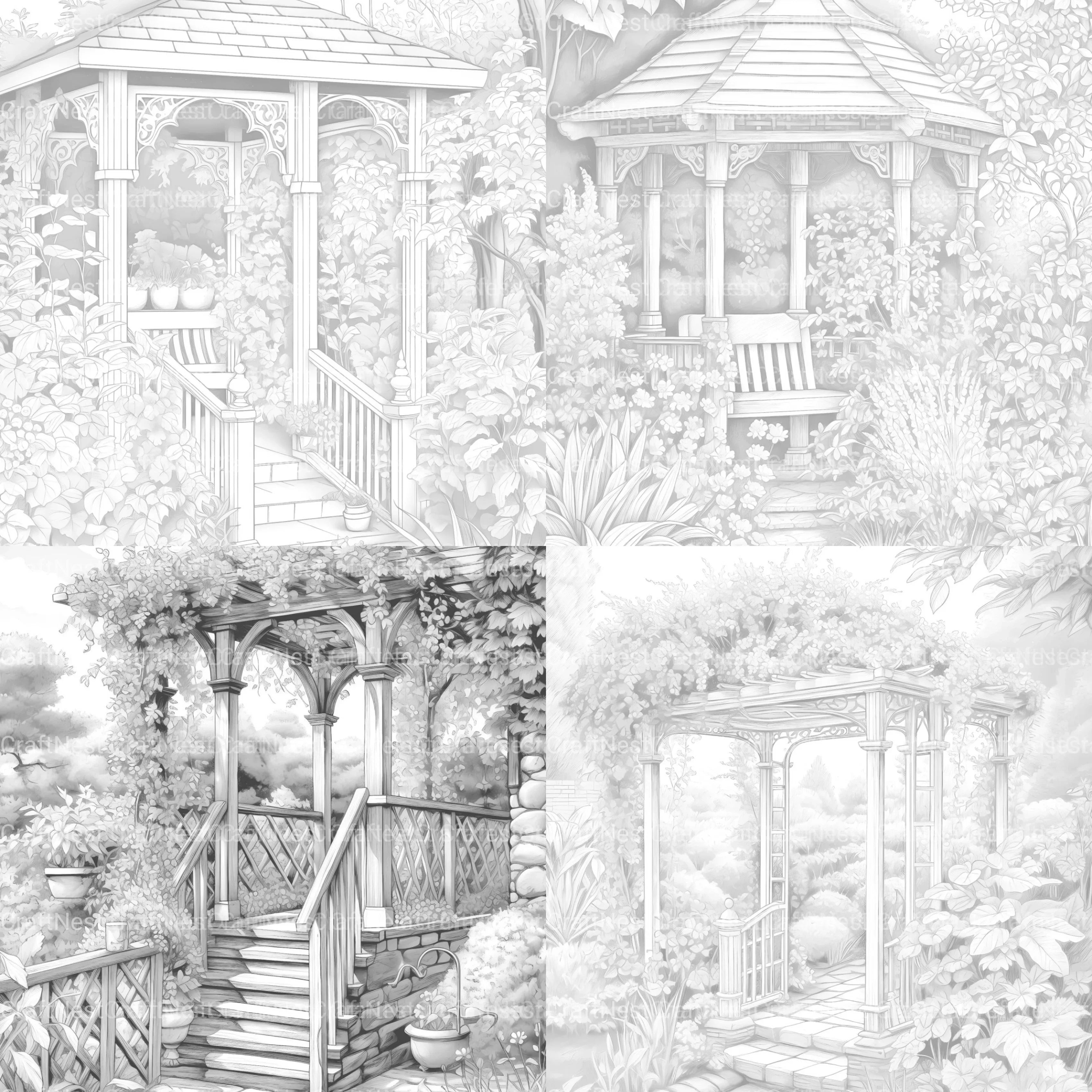 Garden Arbor Coloring Book - CraftNest - Digital Crafting and Art
