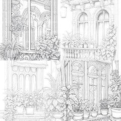 Mediterranean Windows Coloring Book - CraftNest - Digital Crafting and Art