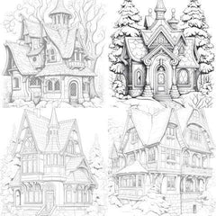 Winter Houses Coloring Book - CraftNest - Digital Crafting and Art