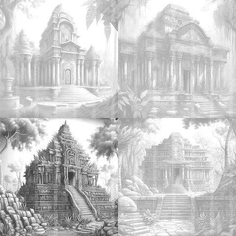 Lost Temples Coloring Book - CraftNest - Digital Crafting and Art