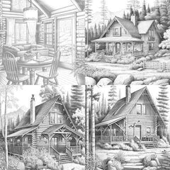 Cozy Cabins Coloring Book - CraftNest - Digital Crafting and Art