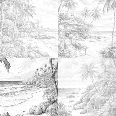 Tropical Beach Coloring Book - CraftNest - Digital Crafting and Art