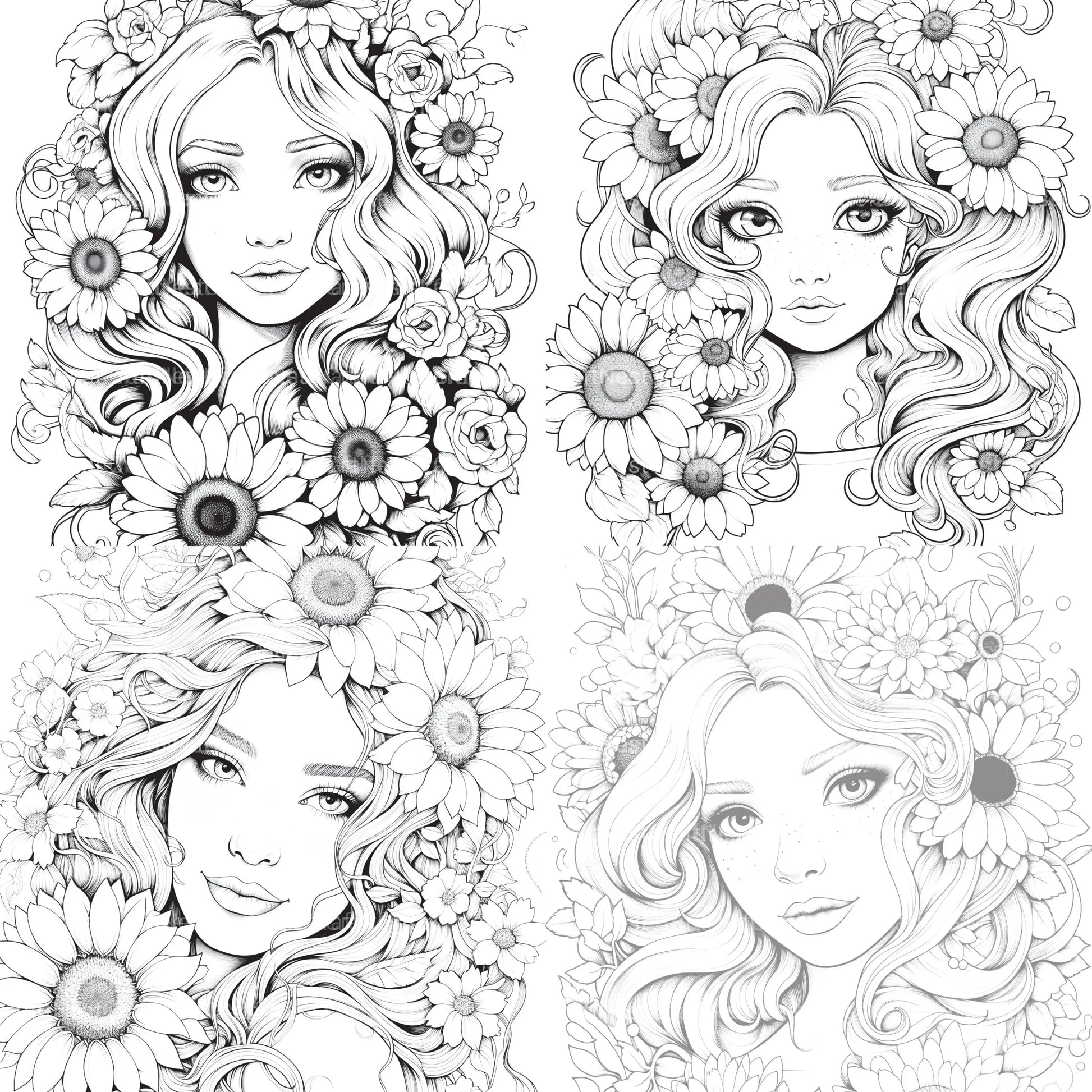 Venetian Carnival Woman Coloring Book - CraftNest - Digital Crafting and Art