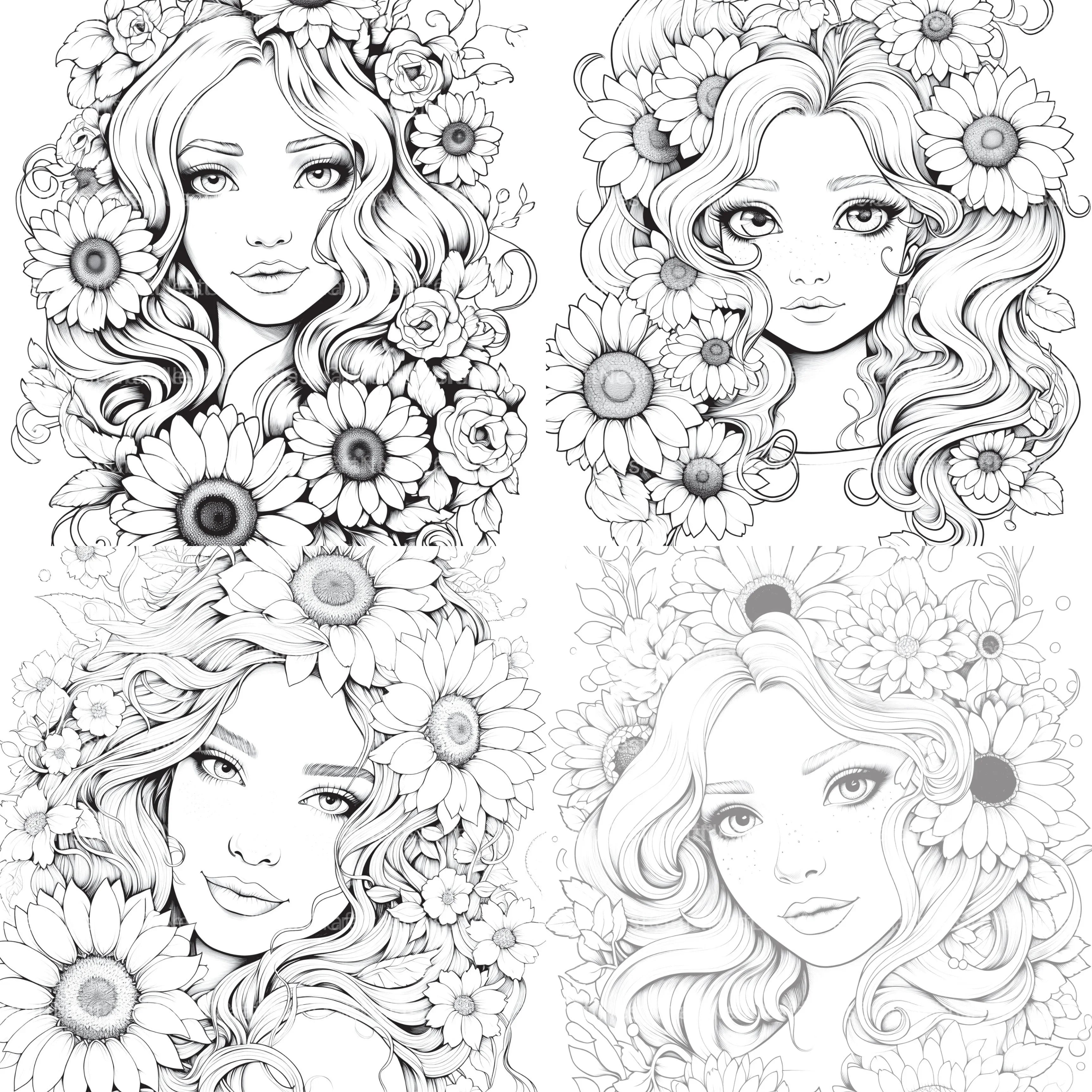 Venetian Carnival Woman Coloring Book - CraftNest - Digital Crafting and Art
