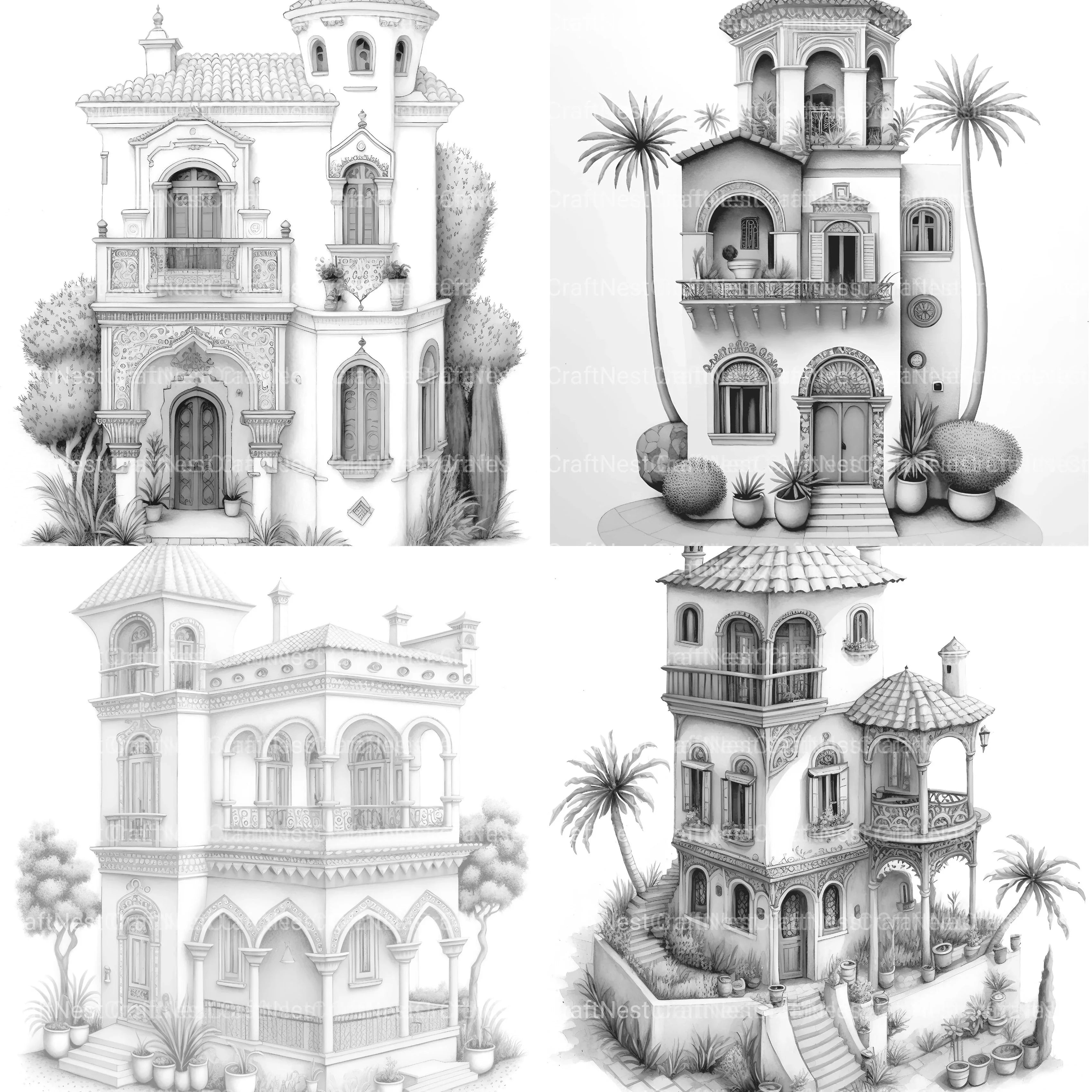 Moroccan Tiny House Coloring Book - CraftNest - Digital Crafting and Art