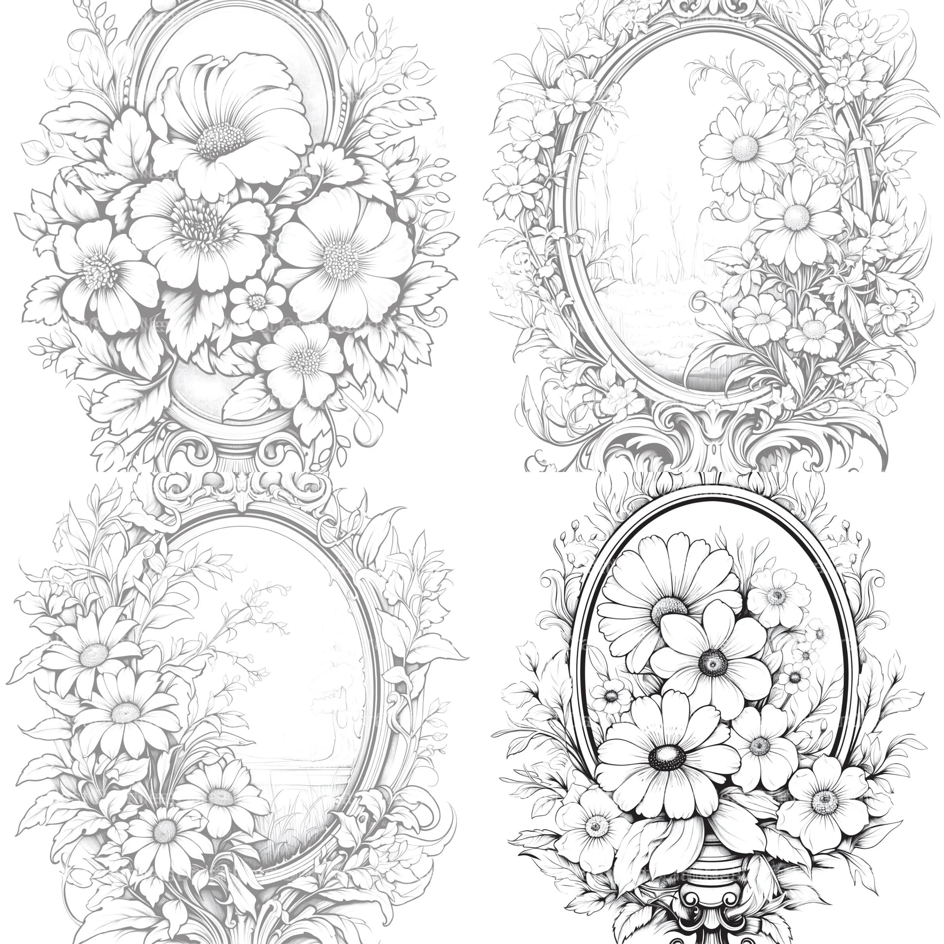 Blooming Mirror Coloring Book - CraftNest - Digital Crafting and Art