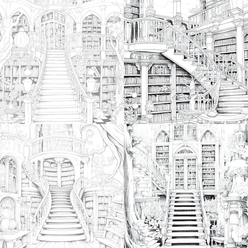Enchanted Library Coloring Book - CraftNest - Digital Crafting and Art