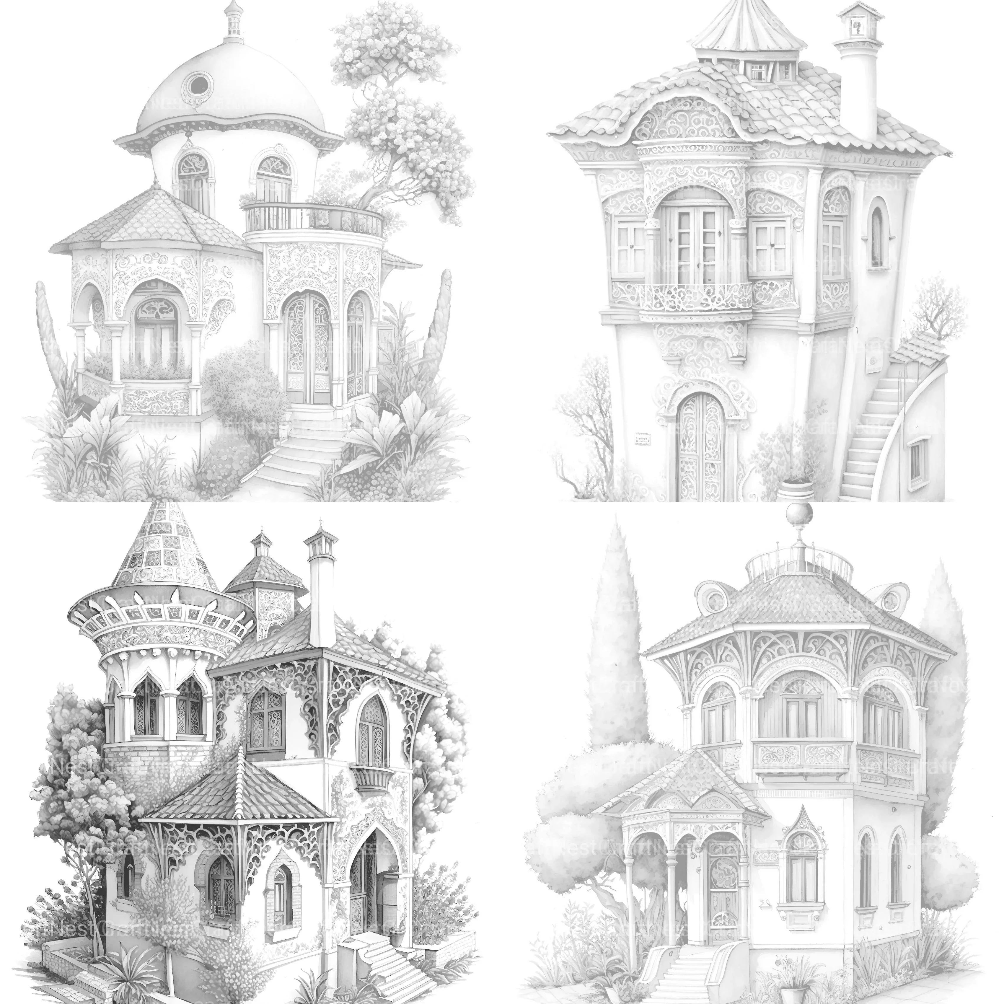 Turkish Tiny House Coloring Book - CraftNest - Digital Crafting and Art