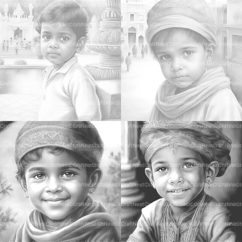 Indian Boy Coloring Book - CraftNest - Digital Crafting and Art