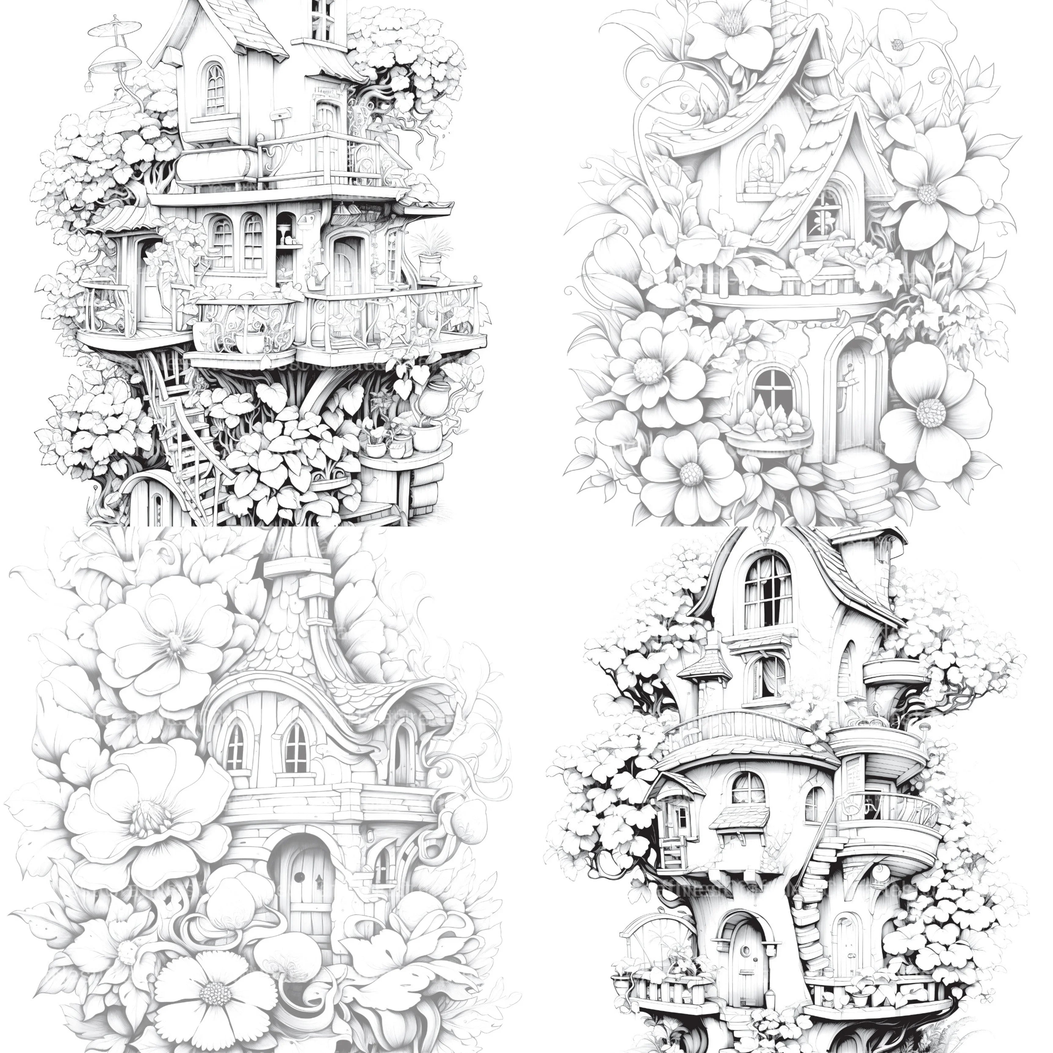 Blooming House Coloring Book - CraftNest - Digital Crafting and Art