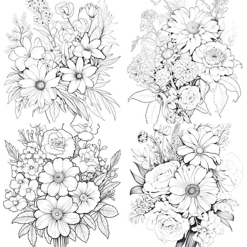 Flower Coloring Book 2 - CraftNest - Digital Crafting and Art
