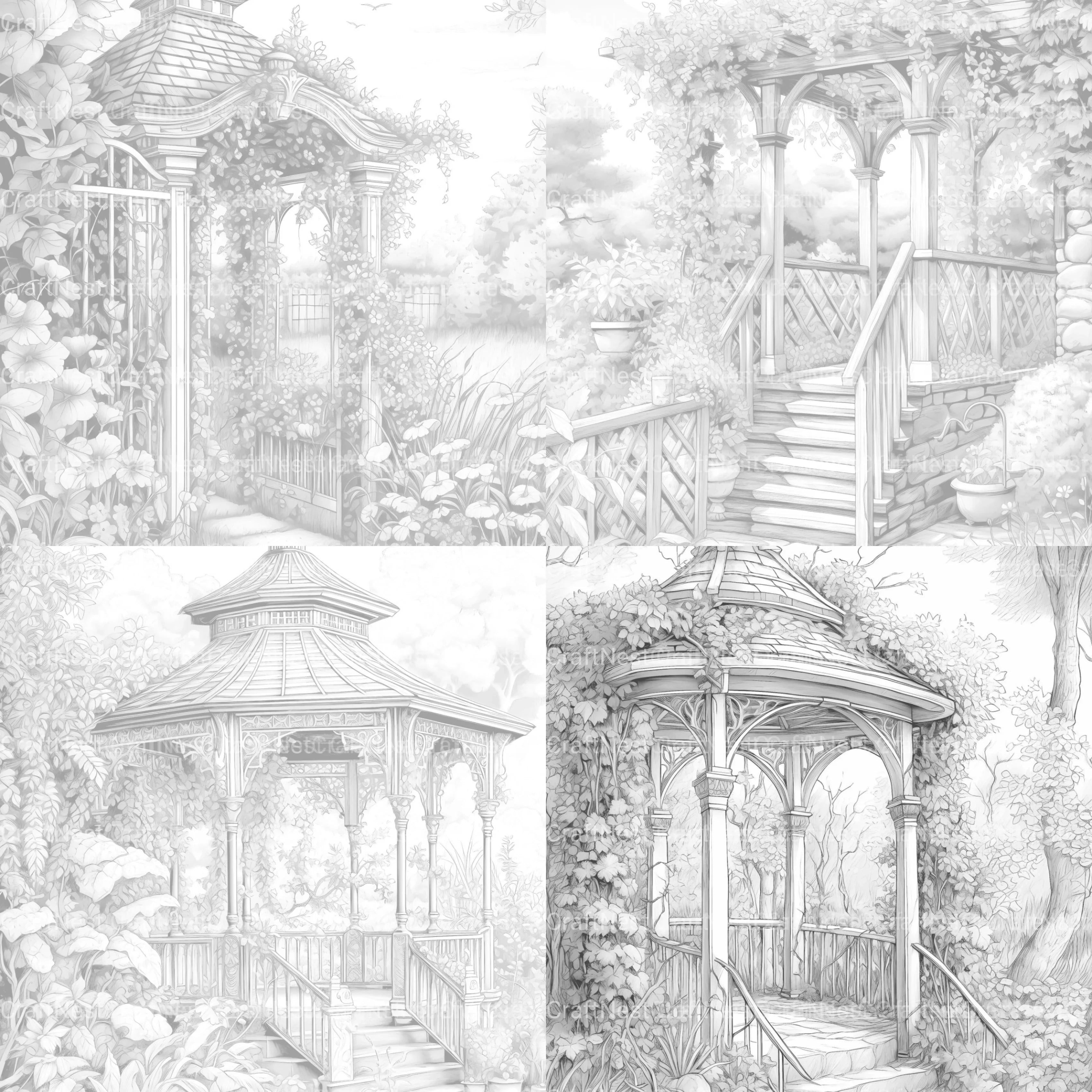 Garden Arbor Coloring Book - CraftNest - Digital Crafting and Art