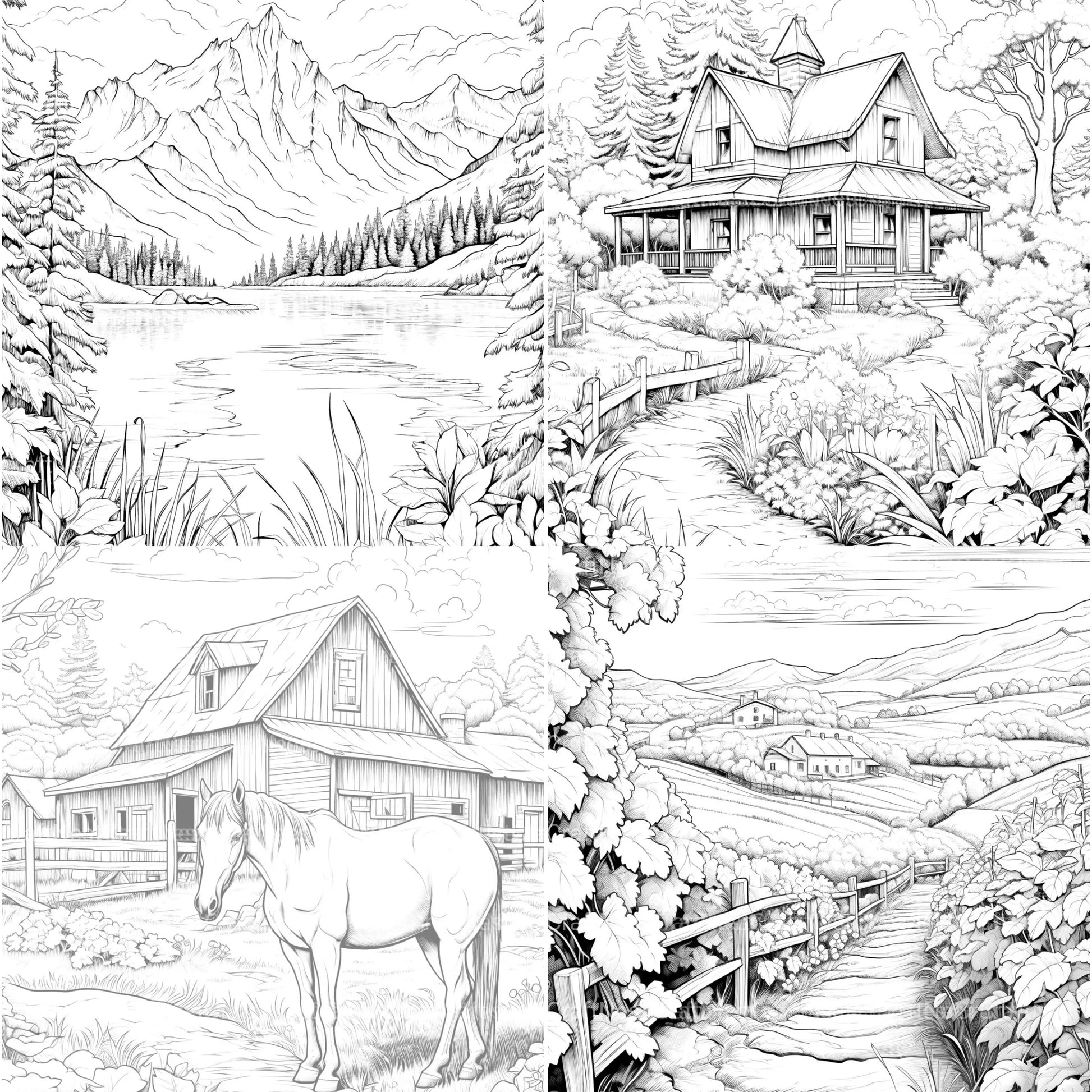 Country Life Coloring Book - CraftNest - Digital Crafting and Art