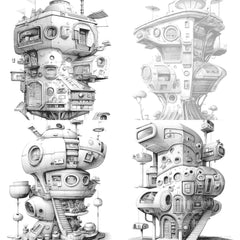 Futuristic Tiny House Coloring Book - CraftNest - Digital Crafting and Art
