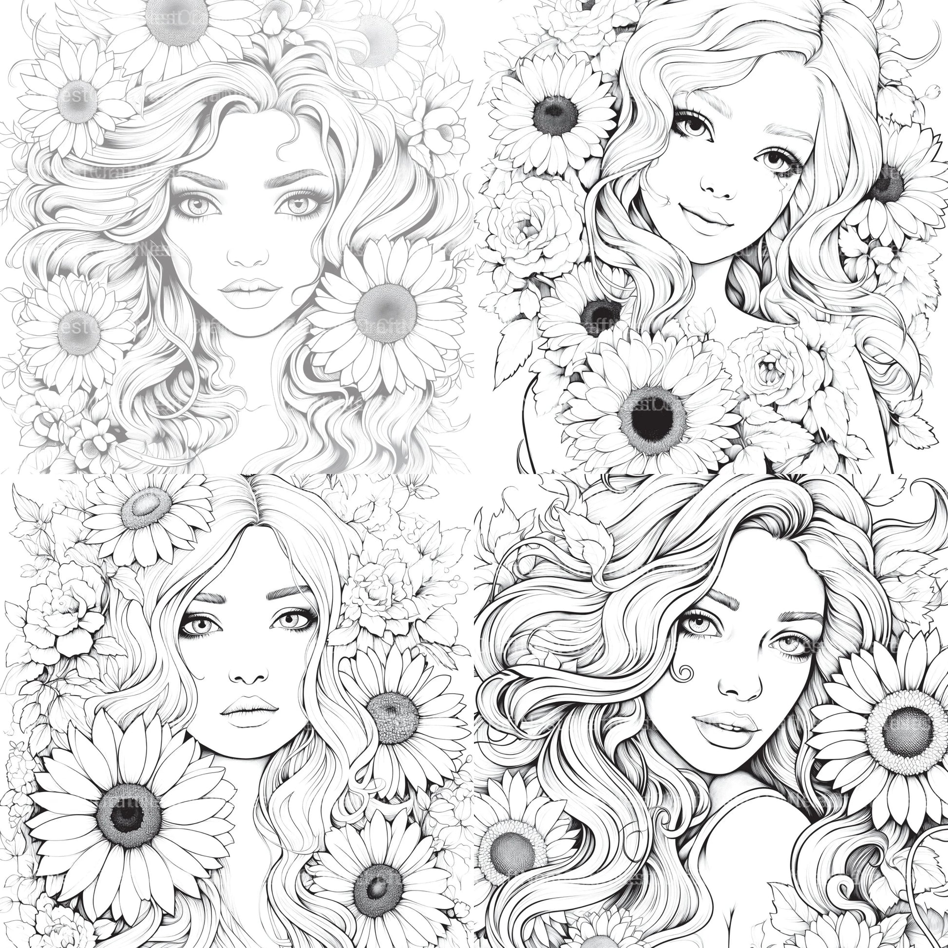 Venetian Carnival Woman Coloring Book - CraftNest - Digital Crafting and Art