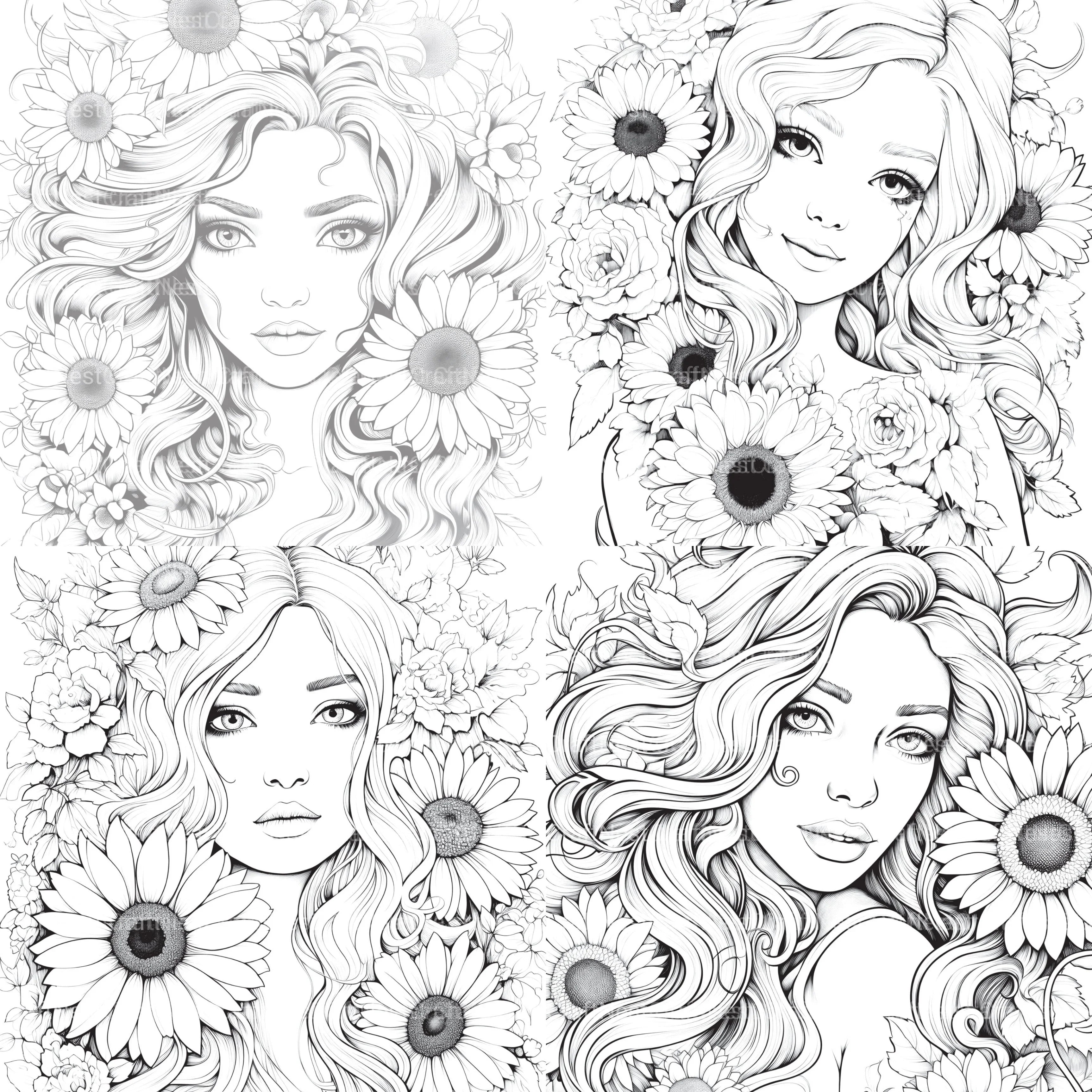 Venetian Carnival Woman Coloring Book - CraftNest - Digital Crafting and Art