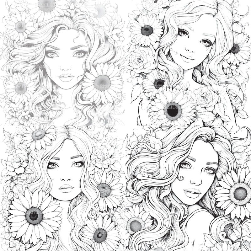 Venetian Carnival Woman Coloring Book - CraftNest - Digital Crafting and Art