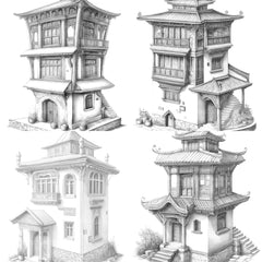 Tibetan Tiny House Coloring Book - CraftNest - Digital Crafting and Art