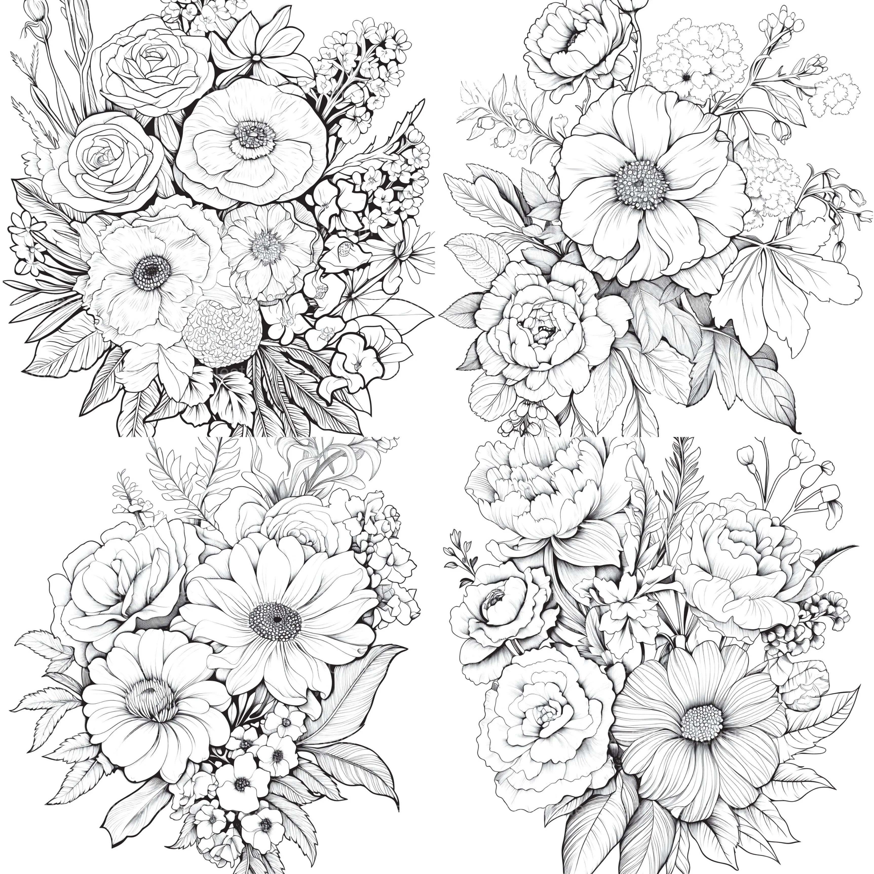 Flower Coloring Book 2 - CraftNest - Digital Crafting and Art