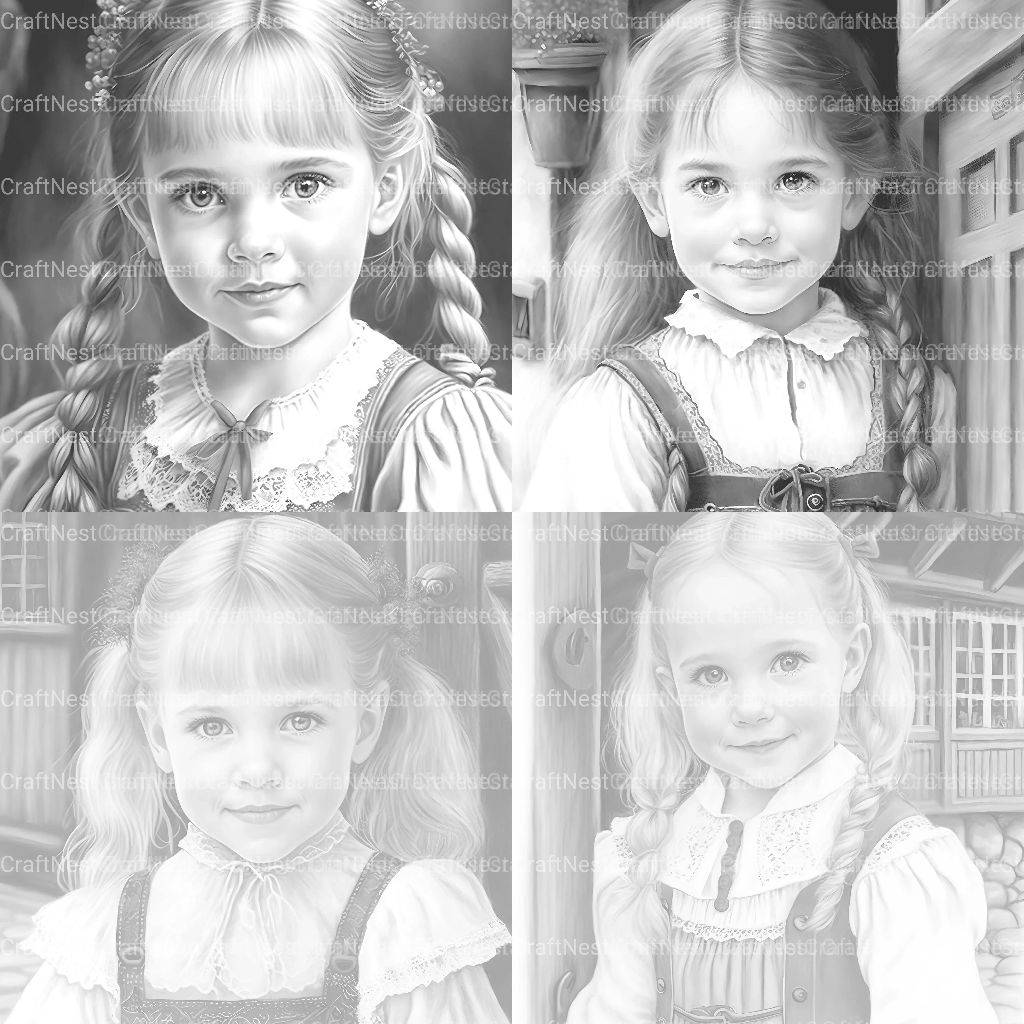 Bavarian Girl Coloring Book - CraftNest - Digital Crafting and Art