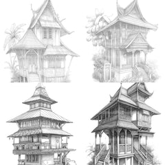Indonesian Tiny House Coloring Book - CraftNest - Digital Crafting and Art