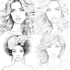 Beautiful Women Coloring Book - CraftNest - Digital Crafting and Art