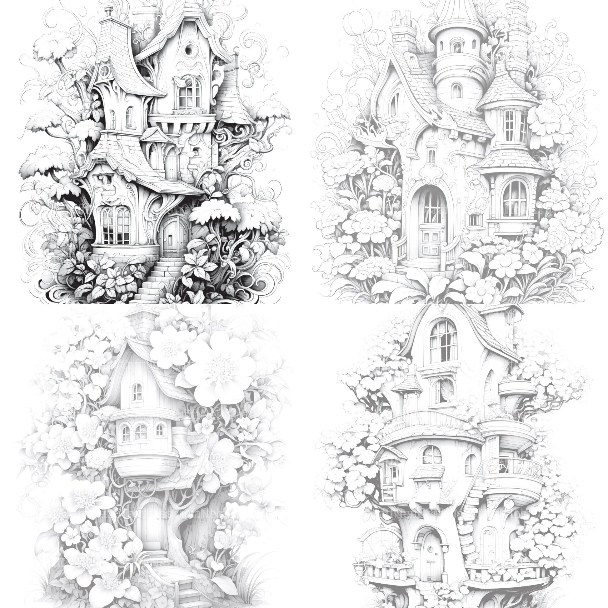 Blooming House Coloring Book - CraftNest - Digital Crafting and Art