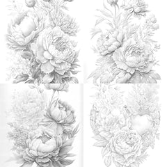 Peony Flower Coloring Book - CraftNest - Digital Crafting and Art