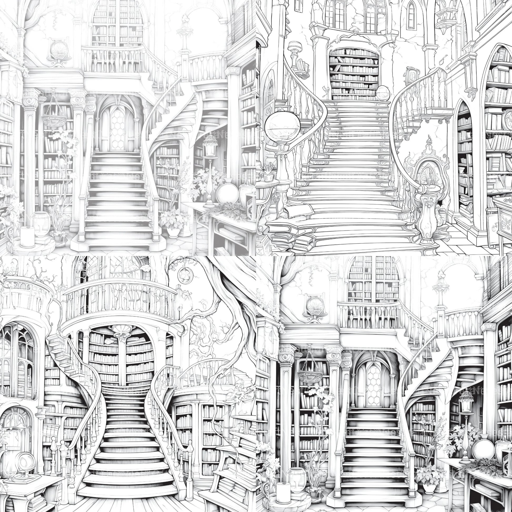 Enchanted Library Coloring Book - CraftNest - Digital Crafting and Art