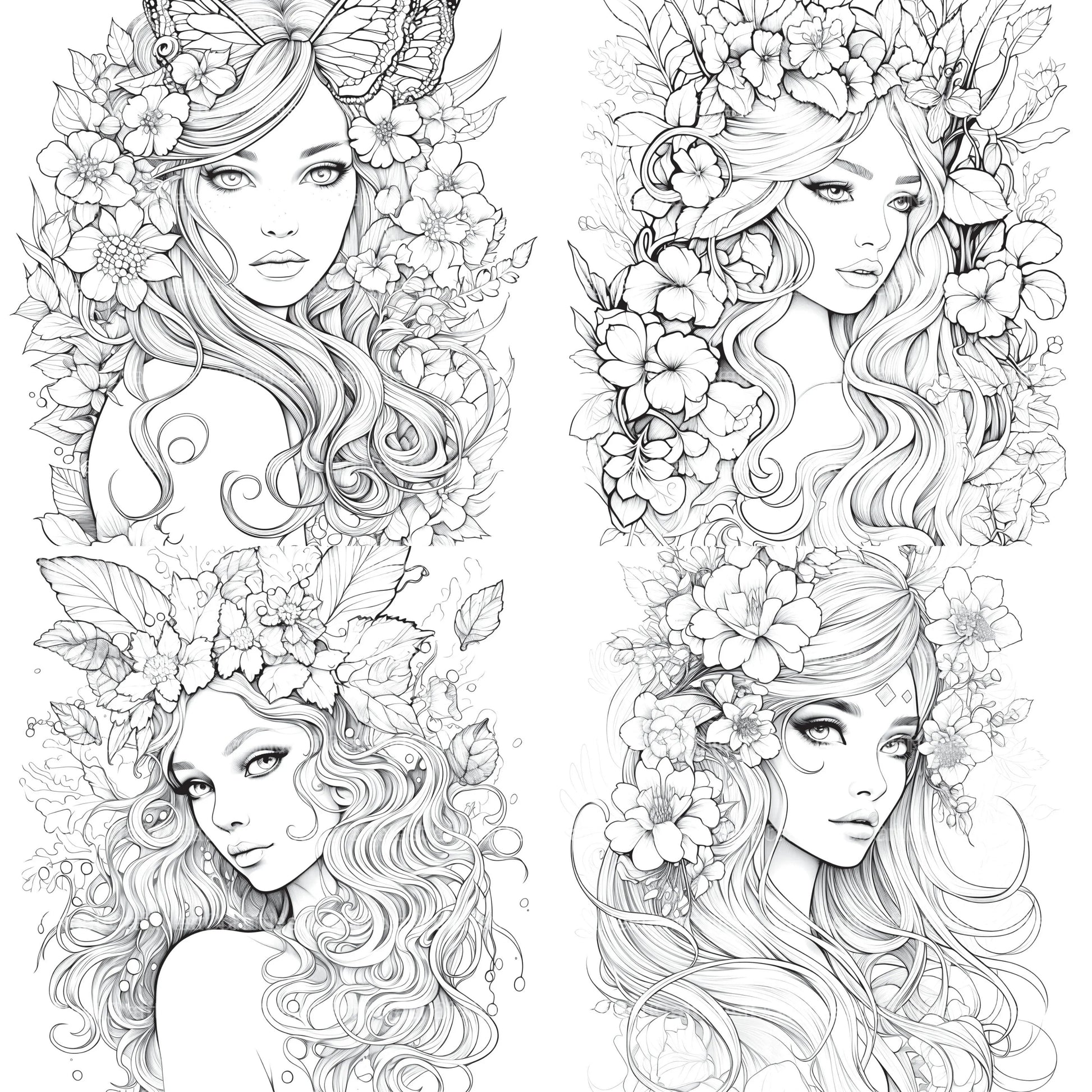 Beautiful Fairies Coloring Book - CraftNest - Digital Crafting and Art