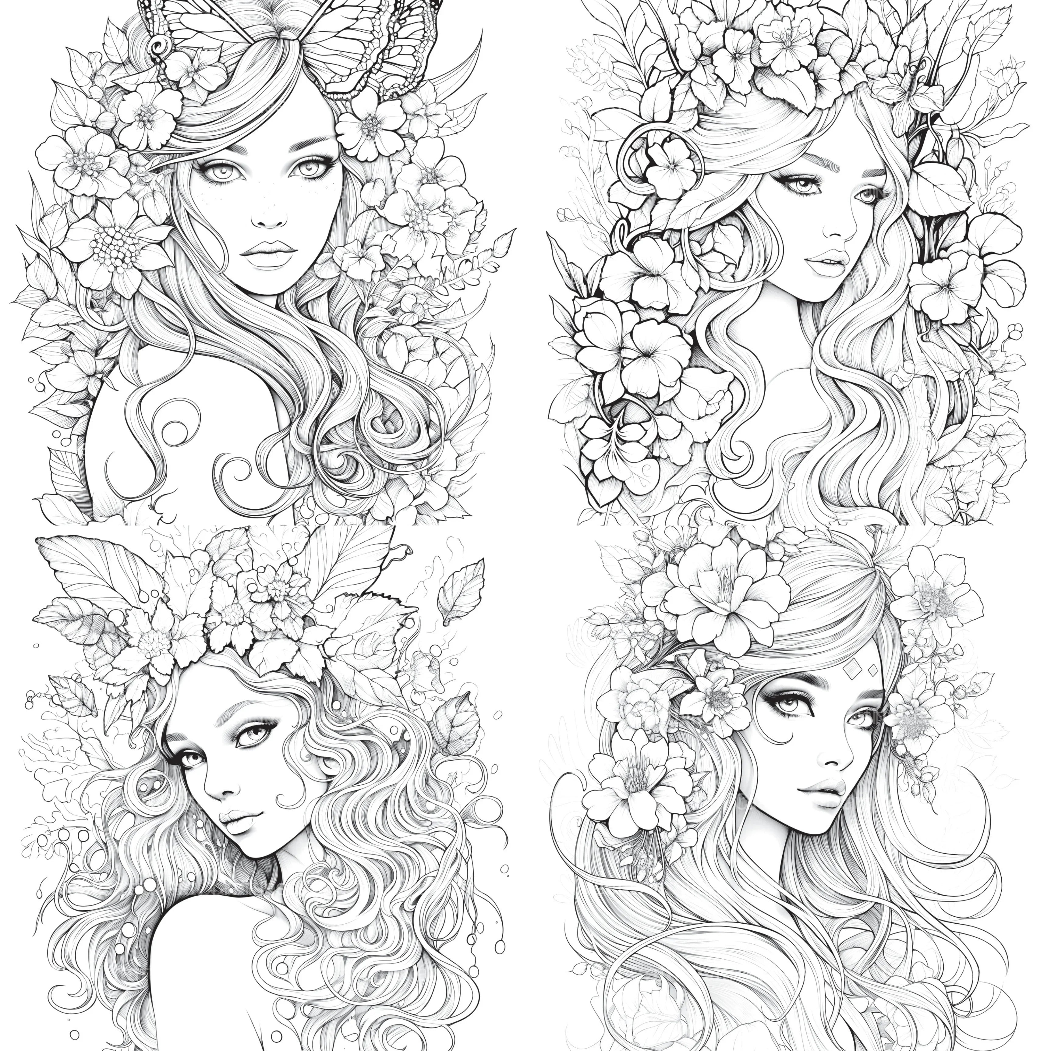Beautiful Fairies Coloring Book - CraftNest - Digital Crafting and Art
