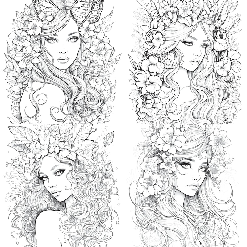 Beautiful Fairies Coloring Book - CraftNest - Digital Crafting and Art