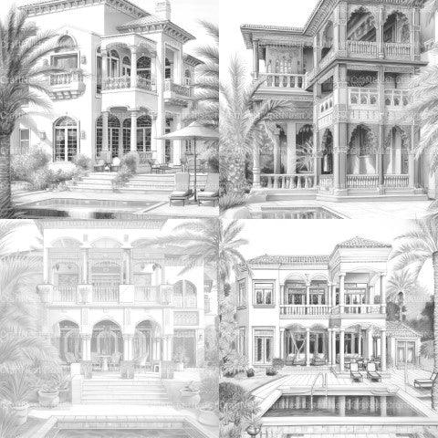 Arabian Villas Coloring Book - CraftNest - Digital Crafting and Art