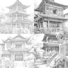 Chinese Architecture Coloring Book - CraftNest - Digital Crafting and Art