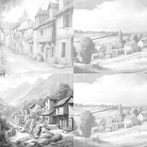 French Village Coloring Book - CraftNest - Digital Crafting and Art