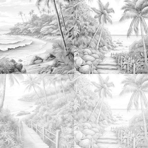 Tropical Beach Coloring Book - CraftNest - Digital Crafting and Art