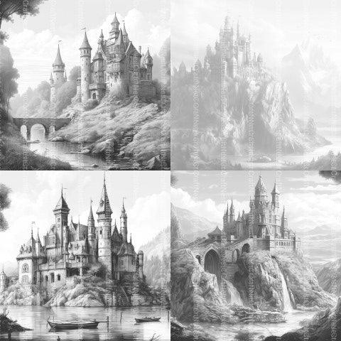 Castles Coloring Book - CraftNest - Digital Crafting and Art