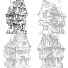 Medieval Tiny House Coloring Book - CraftNest - Digital Crafting and Art
