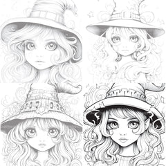 Cute Witch Coloring Book - CraftNest - Digital Crafting and Art