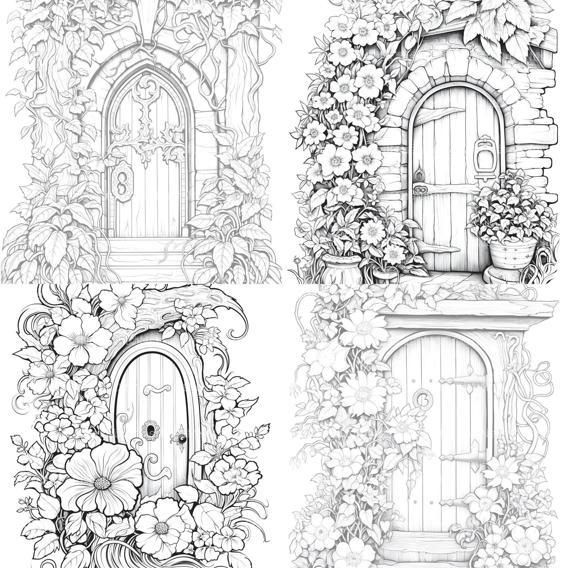 Blooming Door Coloring Book - CraftNest - Digital Crafting and Art
