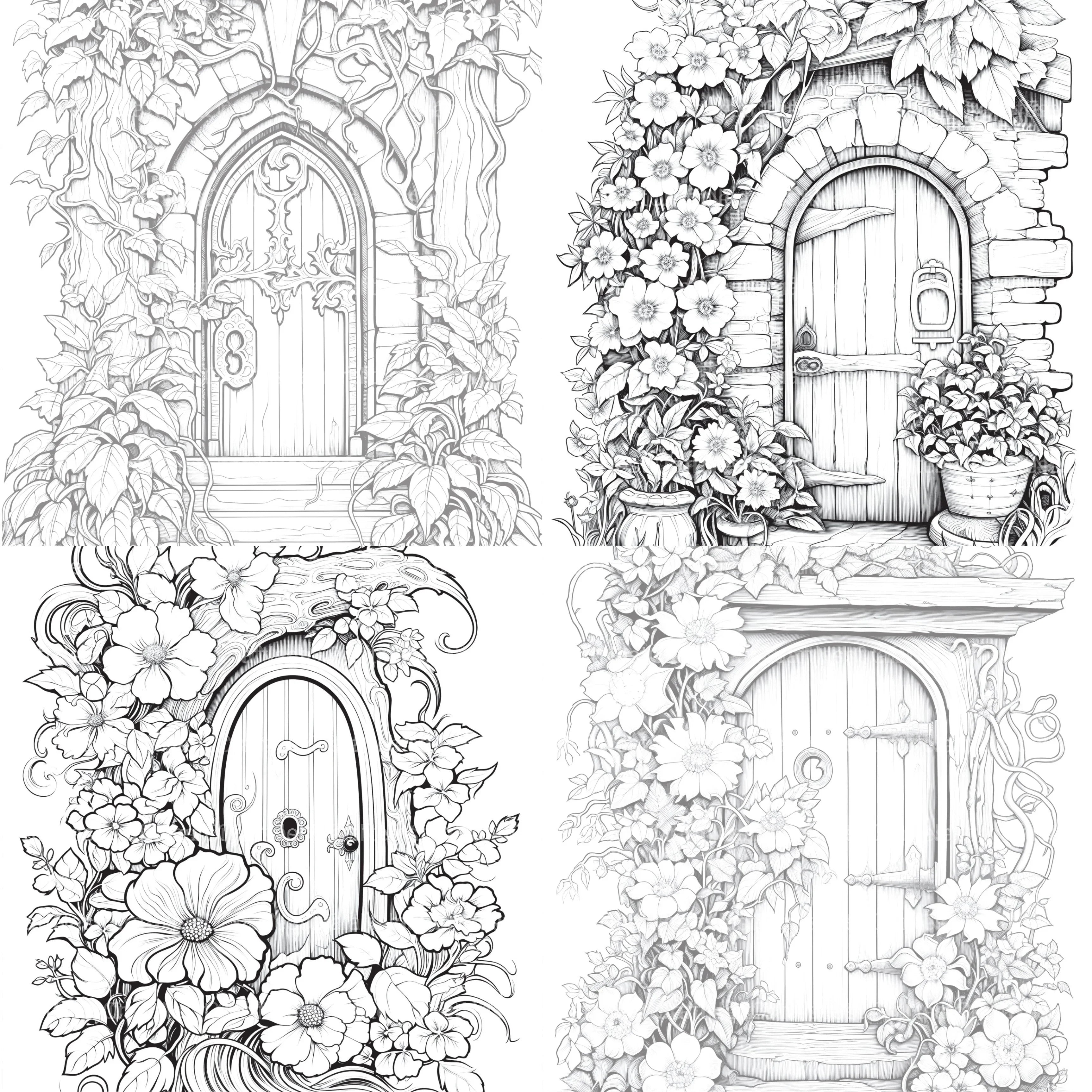 Blooming Door Coloring Book - CraftNest - Digital Crafting and Art