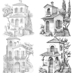 Mediterranean Tiny House Coloring Book - CraftNest - Digital Crafting and Art