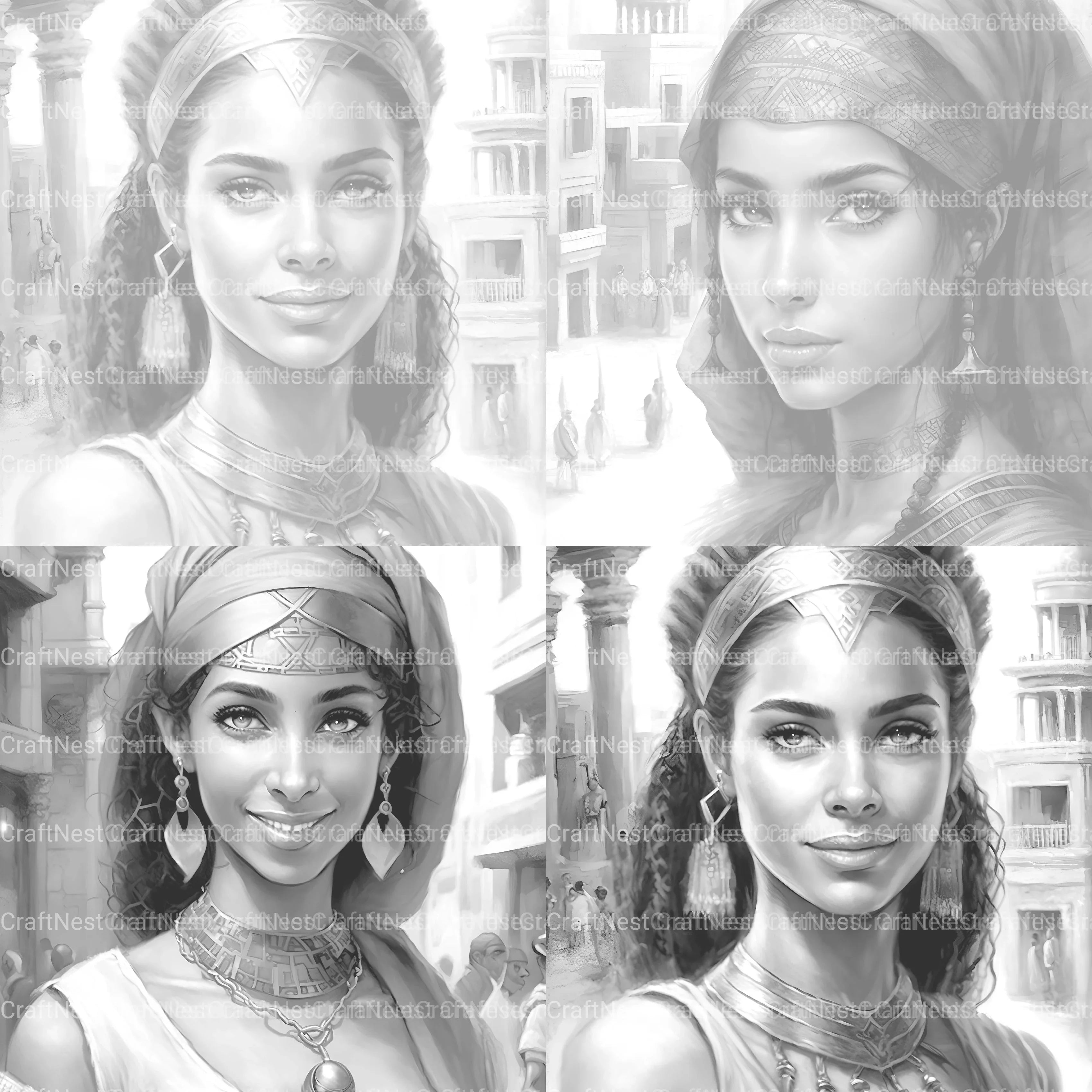 Egyptian Woman Coloring Book - CraftNest - Digital Crafting and Art