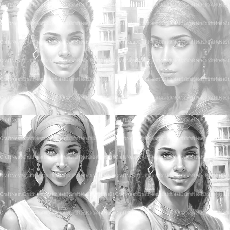 Egyptian Woman Coloring Book - CraftNest - Digital Crafting and Art
