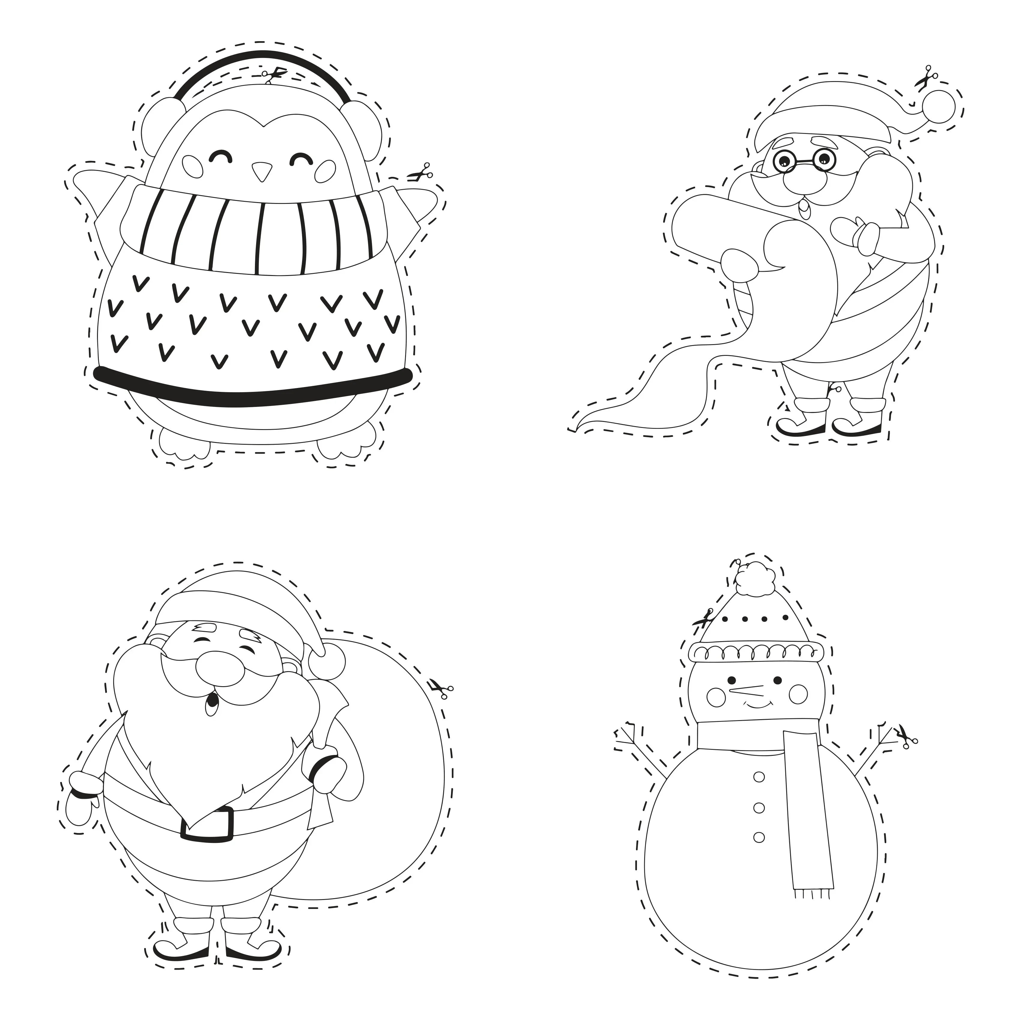 Kids Christmas Scissor Skill Coloring Book