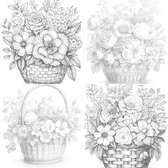 Flower Basket Coloring Book - CraftNest - Digital Crafting and Art