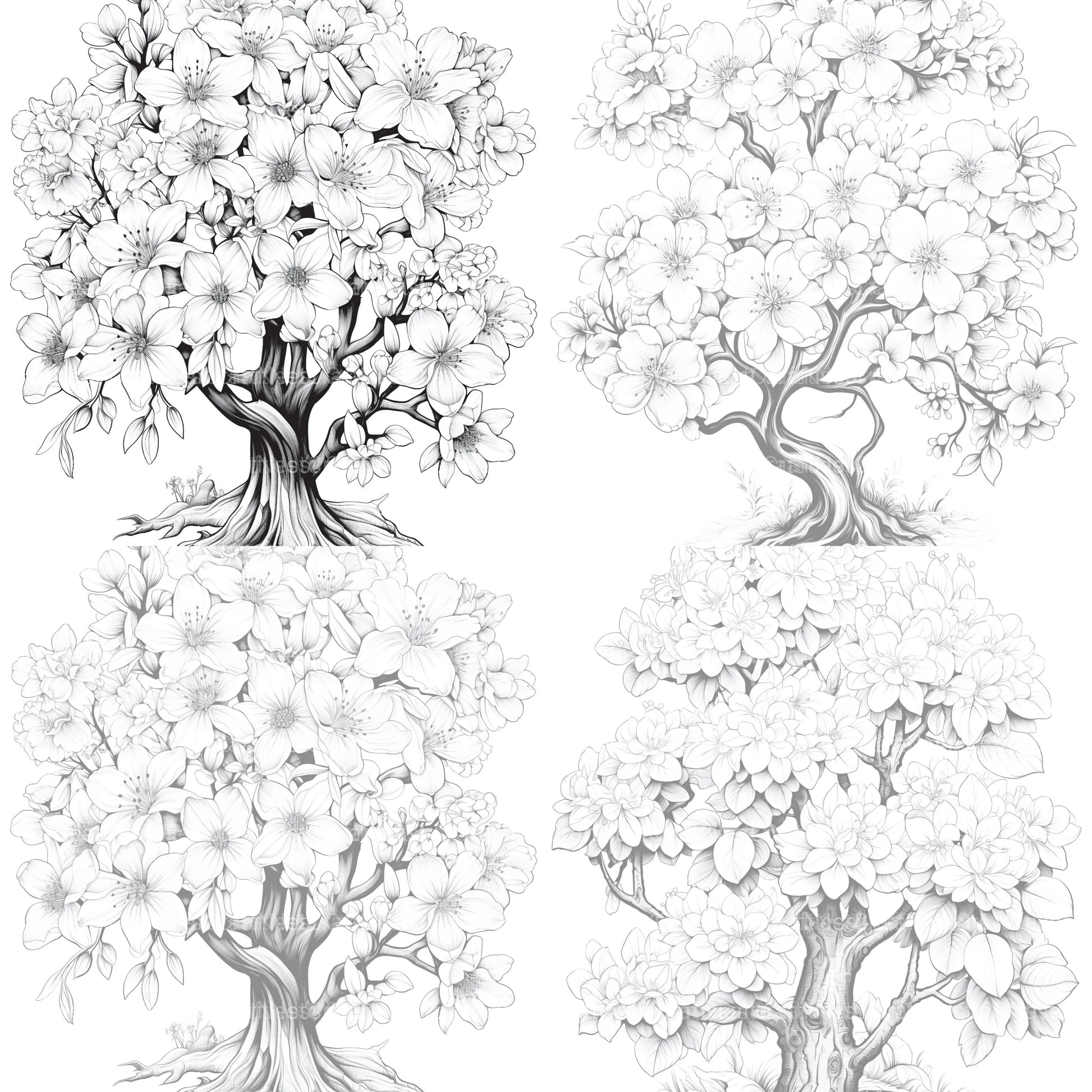 Blooming Tree Coloring Book - CraftNest - Digital Crafting and Art